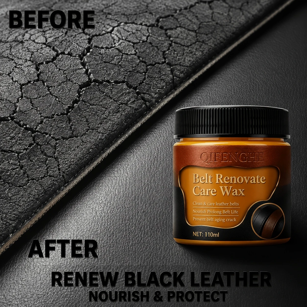 Multi-Use Leather Restoration Cream, Soften, Repair & Protect Dry, Cracked Leather Belts