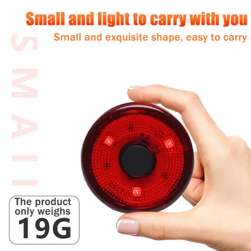 Riding Lamp One-button Switch Small Bicycle Seat Tube Light Warning Light Led Light Helmet Light 3 Modes Bicycle Taillights Abs