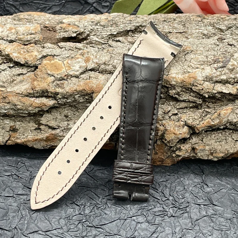 FUYIJIA New Custom B-REGUET Watch Band 21MM Calibrator Alligator Strap Handmade Genuine Leather Belt Crocodile Skin Watchbands