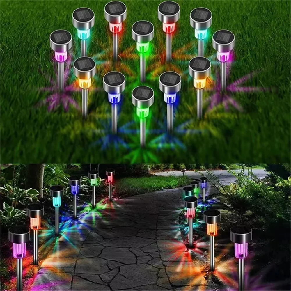 

Solar Stainless Steel Lawn Lamps 10pcs Garden Night Lights Outdoor Landscape Lighting Villa Yard Lawn Step Park Decoration