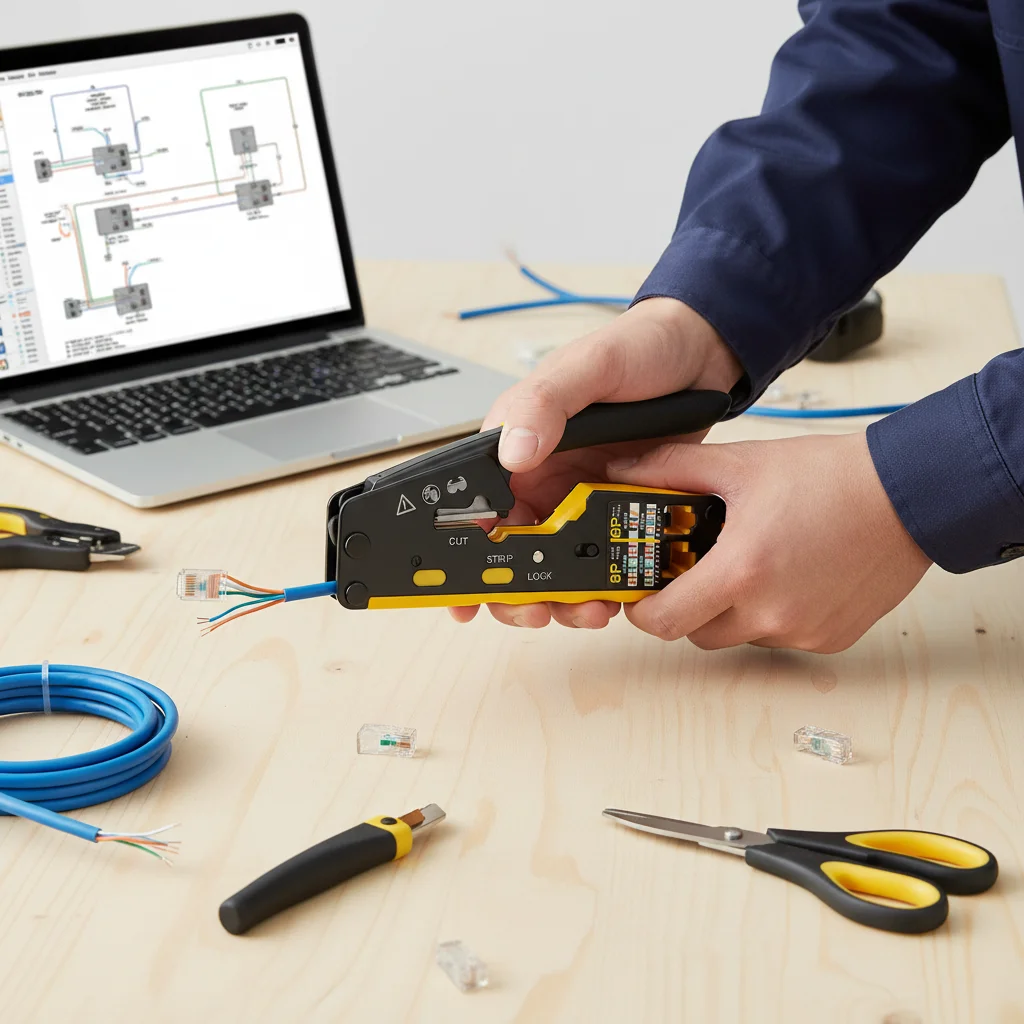 多機能rj45圧着工具-スチール製ネットワークケーブルクリンパー-イーサネットケーブル用