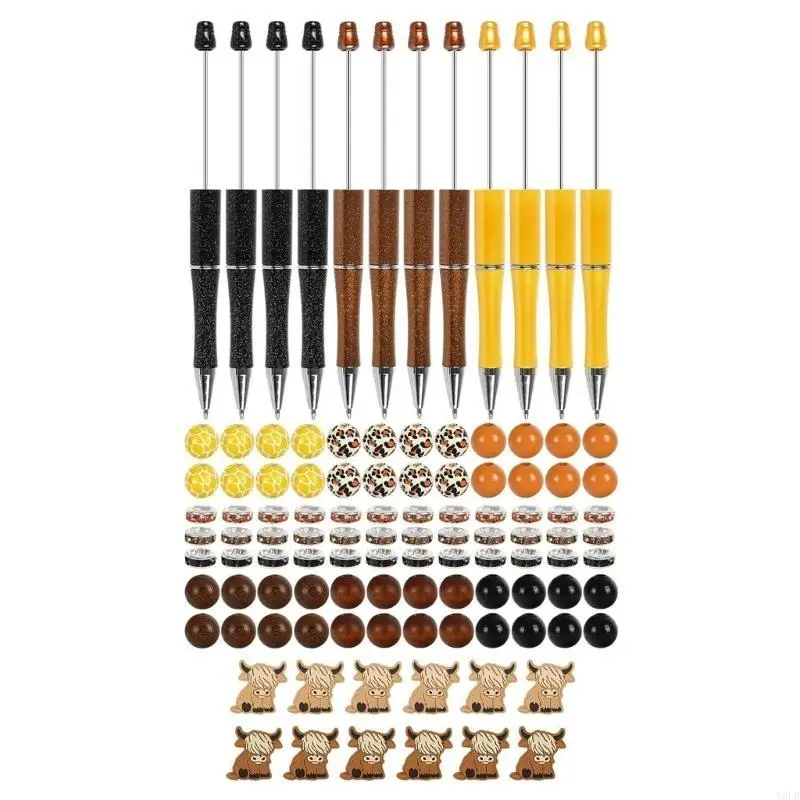 

Y5LB 12 наборов для изготовления ручек «сделай сам», милая шариковая ручка из бисера «Як» для школьников