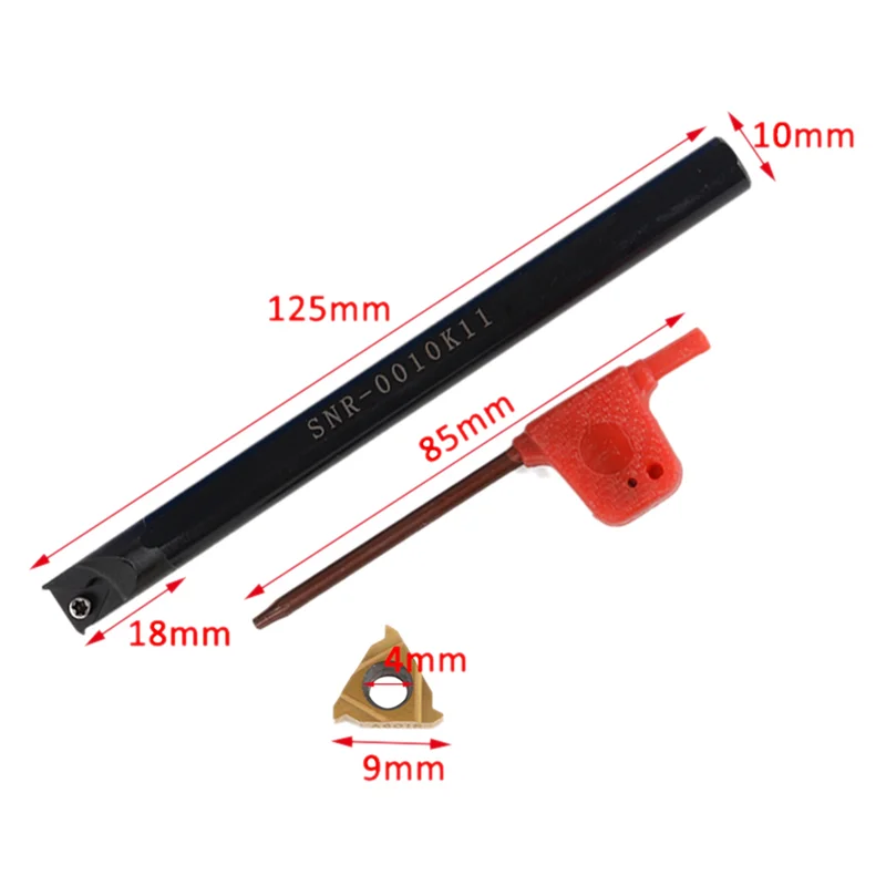 AC88-2Pc Snr0010k11 Wewnętrzny Uchwyt do Wytaczania Narzędzi + Klucz + 11Płytka Węglikowa A60 do Tokarki, Narzędzie do Gwintowania i Toczenia