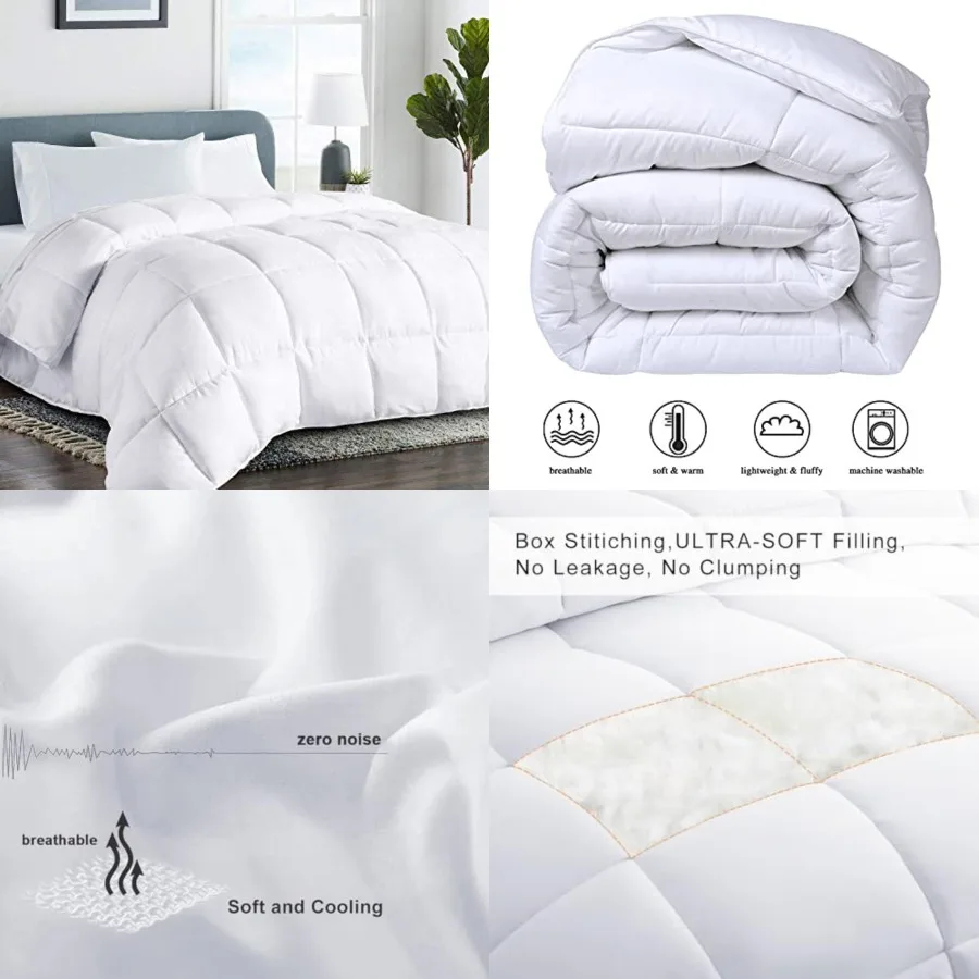 

Size Cooling Comforter, All-Season Quilted Down Alternative Duvet Insert, Luxury Hotel Breathable GentleSoft Comforter with Ant