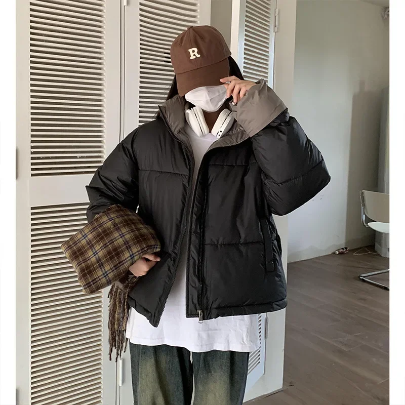 Patchwork Puffer Jacket Women Parkas Winter Quilted Jacket Oversized Coat Streetwear Warm Korean Chic Outerwear Crop Tops New