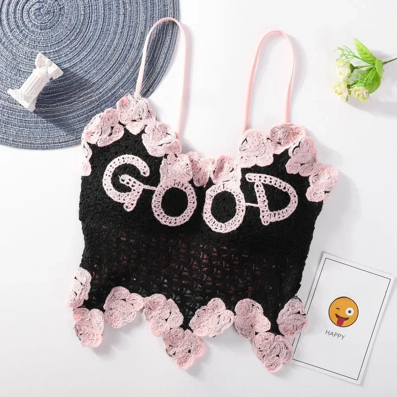 

Sexy Rhine Stone Knit Tank Top Women Chic Strapless Camis Slim Korean Tanks Top Elegant Basic Crop Top Summer Bustier