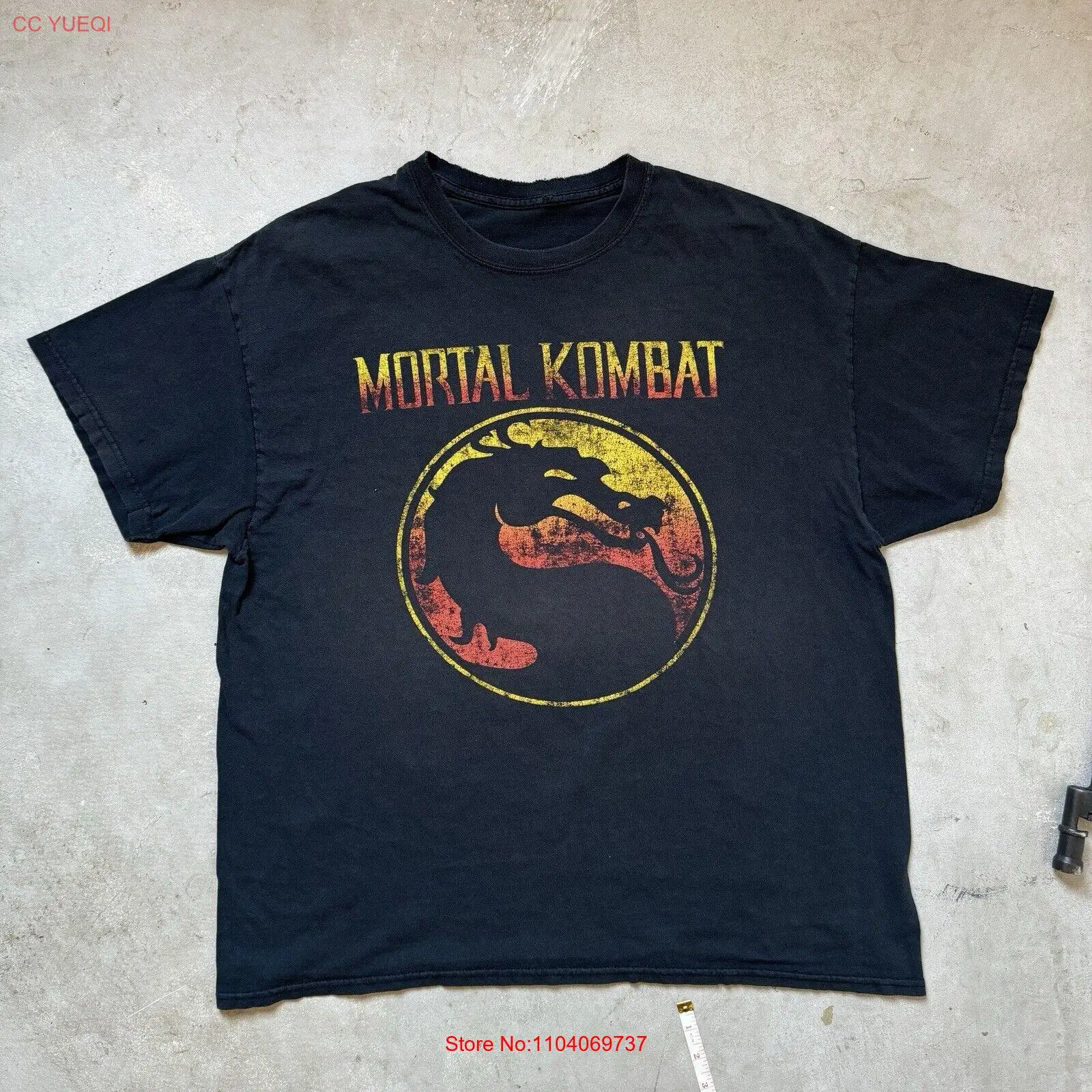 Mortal Kombat T Shirt Y2K Faded Black XL Video Game Movie