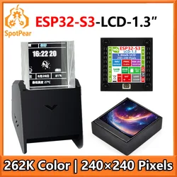 ESP32 C3 Scheda di Sviluppo LCD Schermo da 1.3 pollici ST7789 240x240 3D Prisma Reattivo Trasparente Mini TV Per Arduino