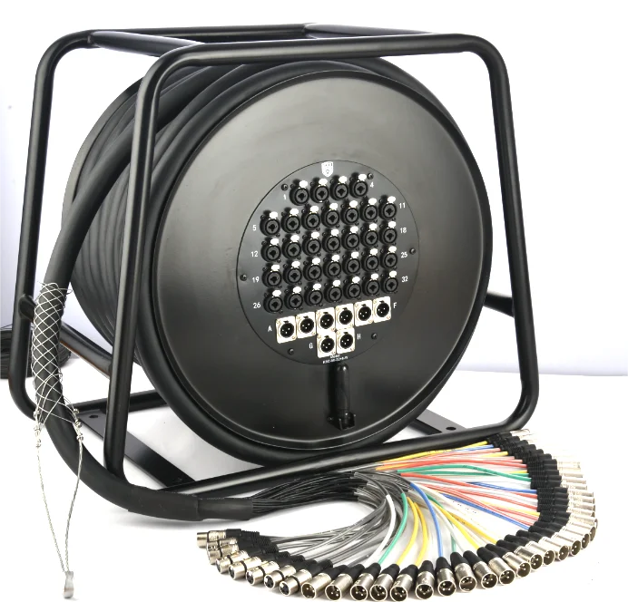Customized Premium 30m 32 Channel Low-Noise Low-Interference Serpentine Flexible Audio Cable Roller Xlr Snake Cable 100foot Wire