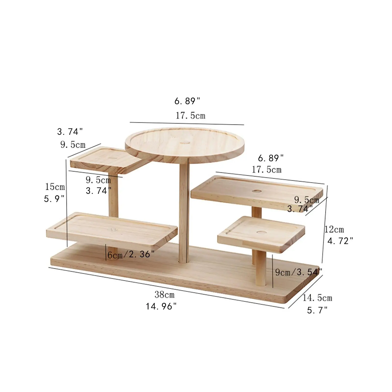 Tortenständer aus Holz, multifunktionale Trittleiter, Desserthalter für Flaschen, Gläser, Figur, Spielzeug, Schreibtisch, Statuette, Bauernhaus-Dekoration