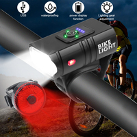 Bike Bicycle Light Set USB LED Rechargeable Mountain Cycling Front Back Headlight Tail Lamp Night Riding Flashlight Taillight