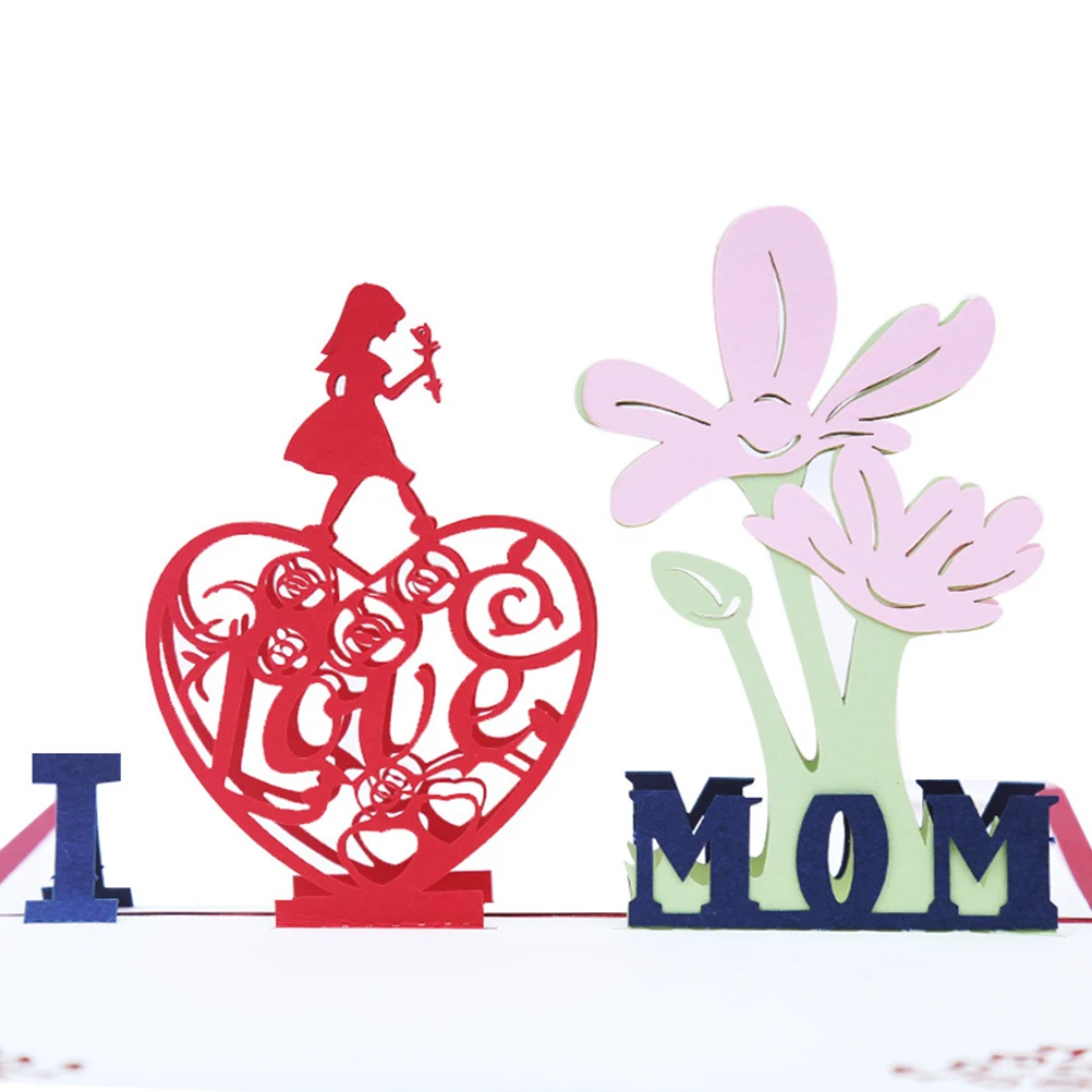 

3 D Three-dimensional Pop-up Card Mother Mothers Day Mother’s Cards 3D Greeting