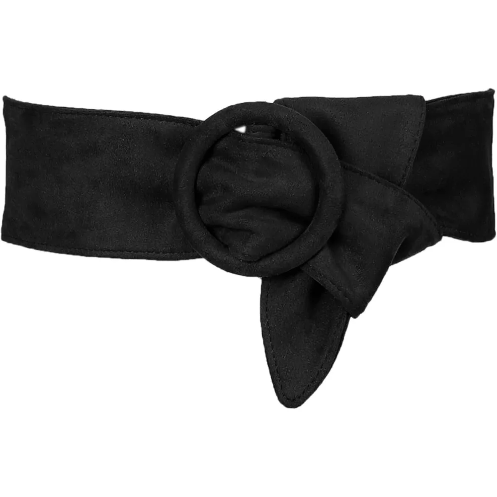 Senhoras primavera sólida larga camurça cinto vintage fivela redonda obi cinch cintos macios cintura para vestido 4 cores