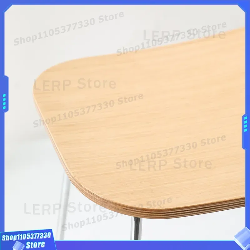 Nordic Solid Wood Bar Stool Wrought Iron High Chair Simple Household Leisure Seat for Milk Tea Shop Modern Design Comfortable