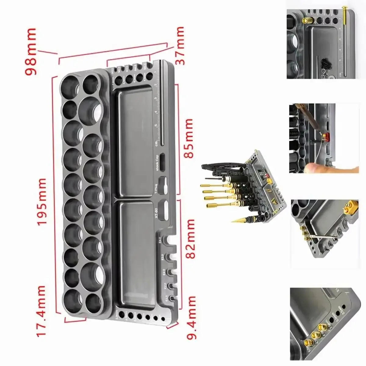 

Многофункциональный инструмент, отвертка, подставка для хранения для 1/8 1/10 Tamiya SCX10 TRX4, радиоуправляемый автомобиль, самолет, лодка, квадрокоптер, дрон, БПЛА CC