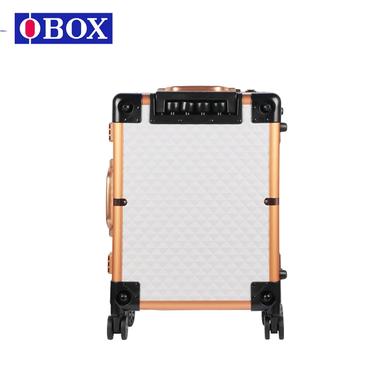 OBOX Fireproof MDF Fashion Make Up Box Rechargeable Makeup Case With Mirror Portable And Foldable For Make Up Artist