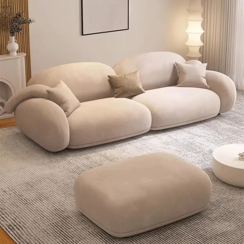 

Italian Beige Living Room Sofas Designer Quality Floor Lazy Living Room Sofas Bedroom Loveseat Sofa Wohnzimmer Furniture Home