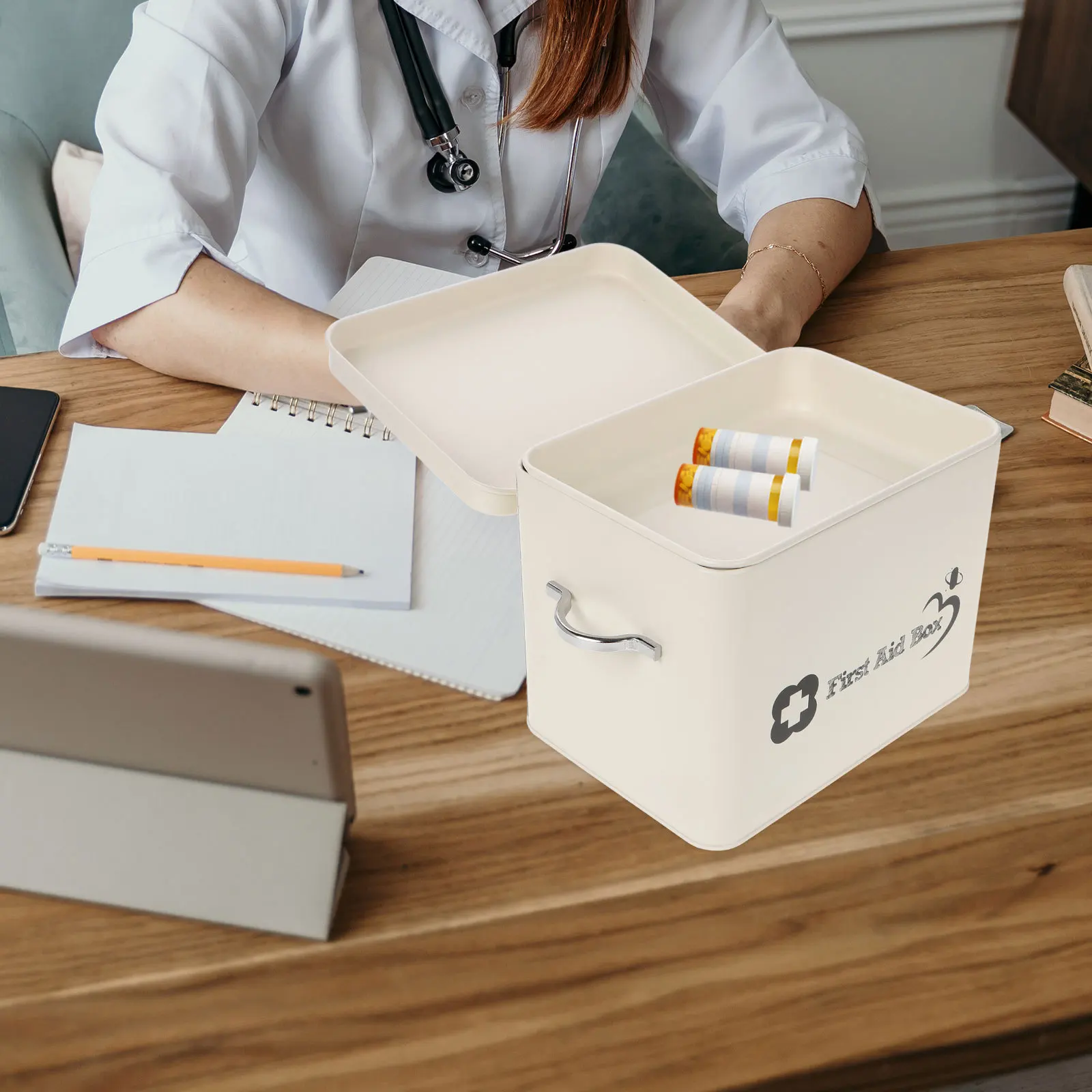 صندوق تخزين الأدوية الصغيرة متعدد الطبقات المحمولة مجموعة أدوات طبية للسفر منظم صندوق دواء منزلي صديق للبيئة #1