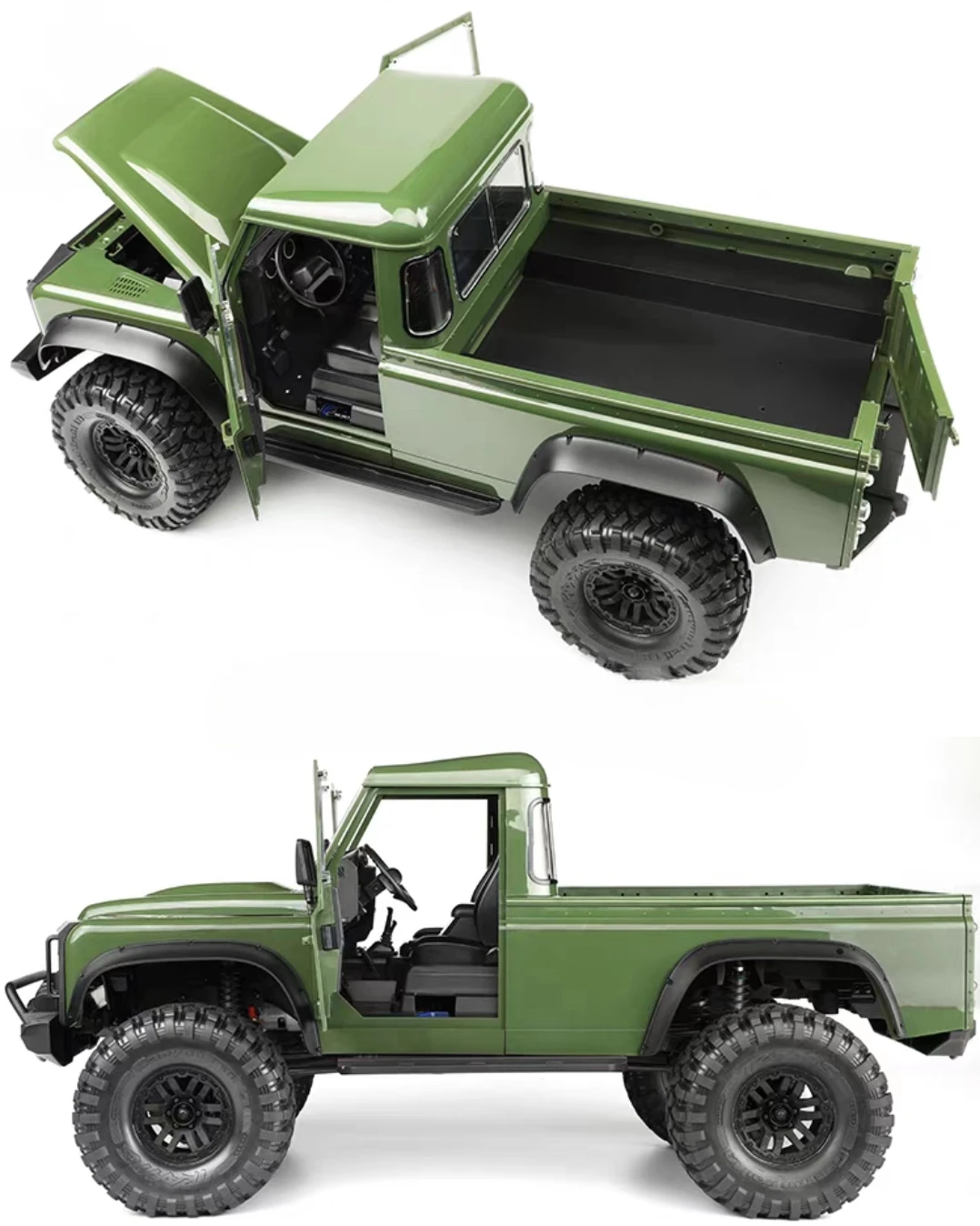 Metall simulierter 324 mm 2-türiger Pickup-LKW-Karosserie für 1/10 RC Crawler Car Traxxas TRX4 Defender SCX10 RC4WD RD110 Teile