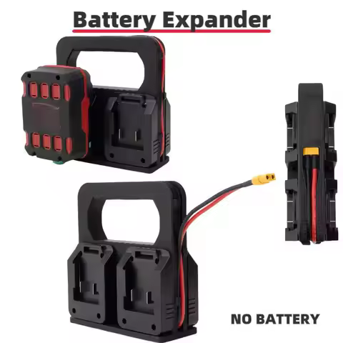 w/XT60 Adapter Port for Parkside X20V 4 Slot Battery Caddy Carrying Case Battery Holder Battery Expander Basket