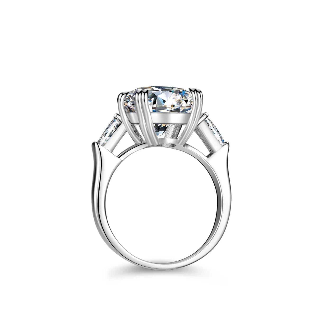 Platinum Pt950 Alien Moissanite Diamond Rings for Women 8 Carat Egg Pigeon Egg Ring Luxury Setting Jewelry Wedding Ring Gift