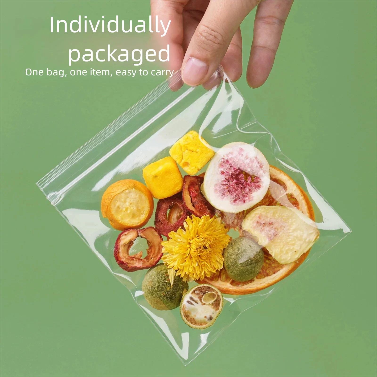 Food Grade PP Ziplock Bags Clear Transparent Self Sealing Pouches for Scented Tea Fruit Dried Food Jewelry Packaging view 5