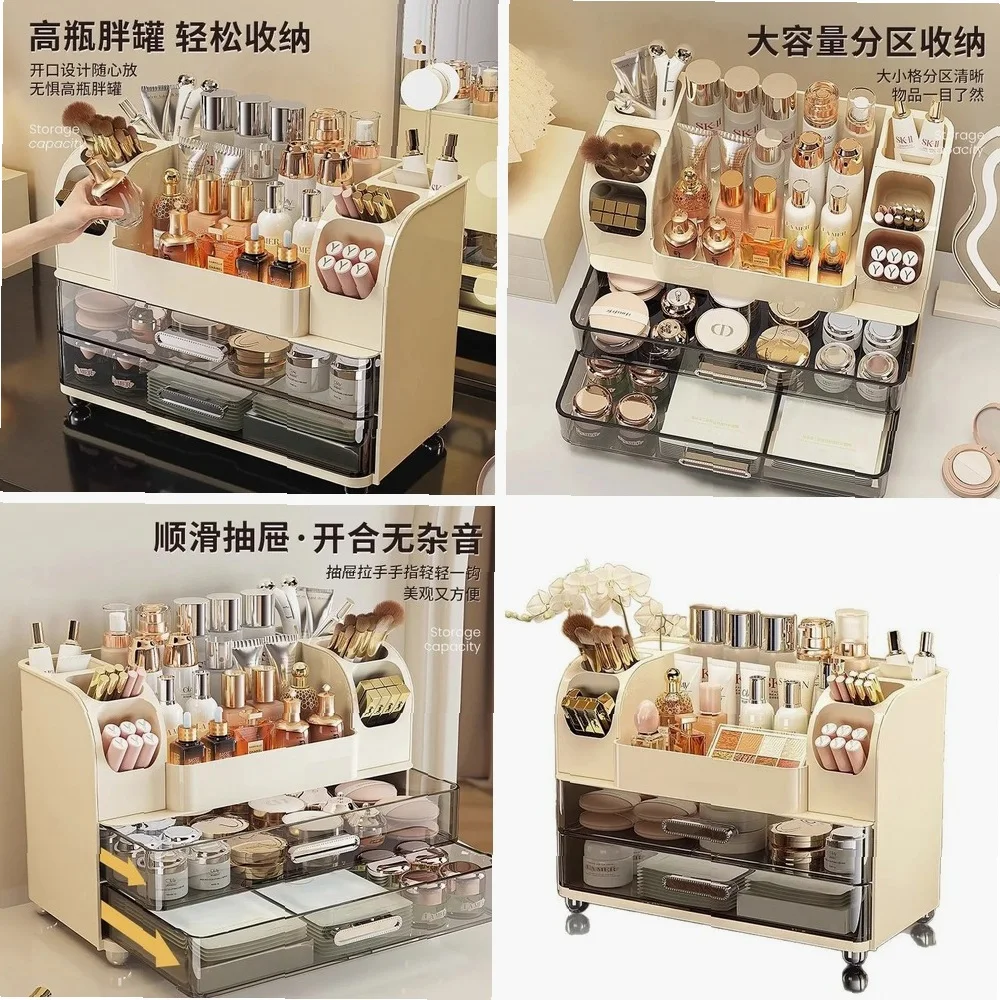 

Premium Desktop Cosmetics Storage Box & Makeup Organizer for Dressing Table - Skincare Sorting Rack, Space-Saving Vanity Holder