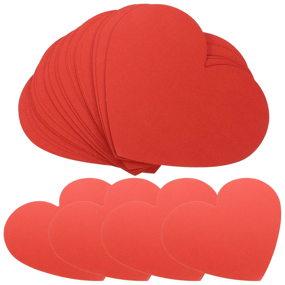 100 Pcs Heart Mirror Love Card Paper in Shape Valentine Cards Greeting Christmas Decoration