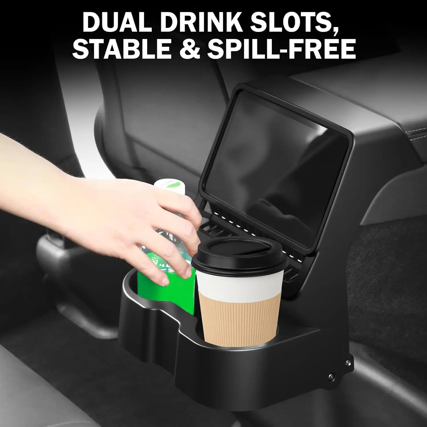 

Rear Seat Cup Holder Car Interior Asccesseries for Tesla Model Y Juniper 2026 Model 3 Highland 2025 2026 Storage Box Organizer