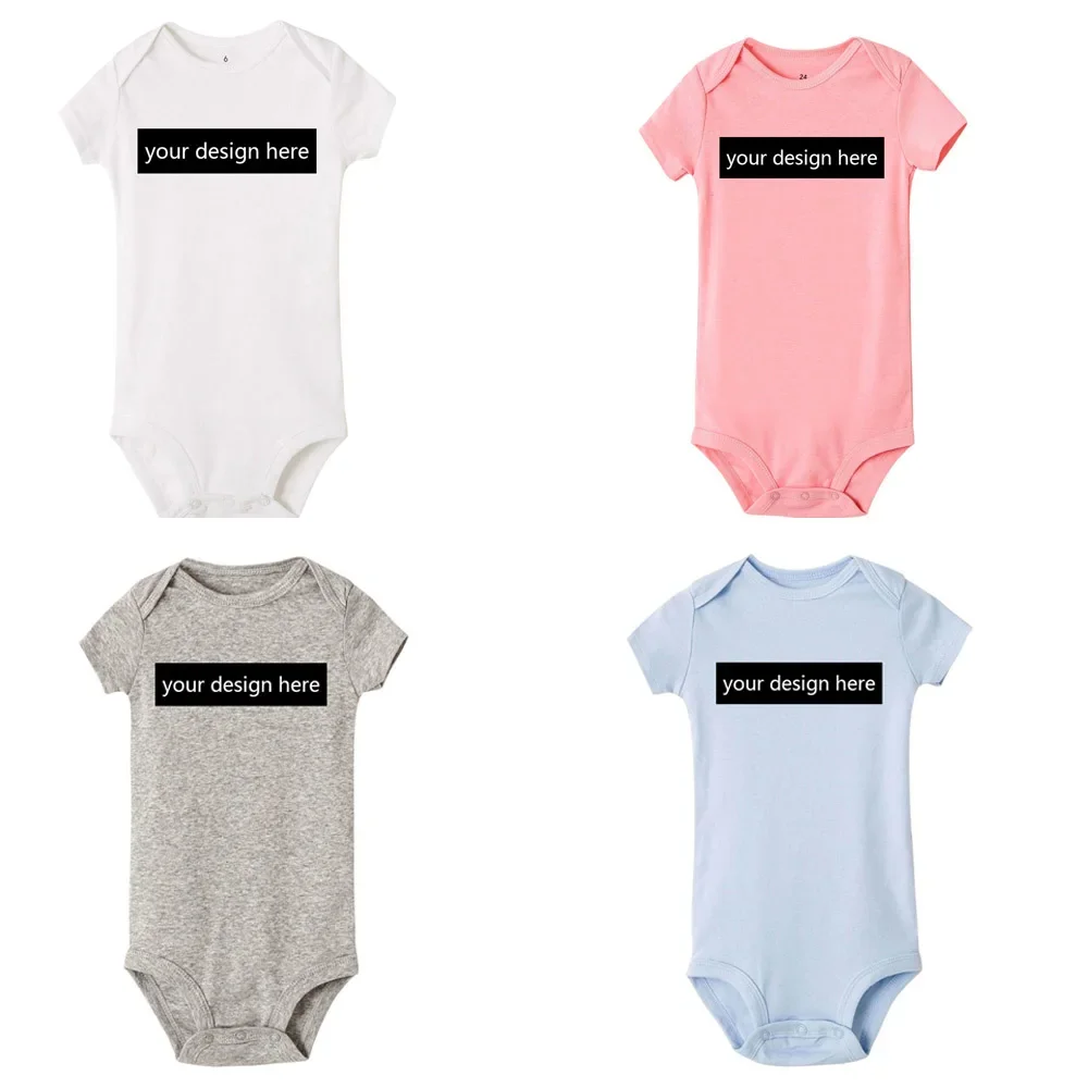 Customized Bodysuits for Newborn Tees Short Sleeves 0-24Months Summer Outfits Baby Clothes Jumpsuits Tops