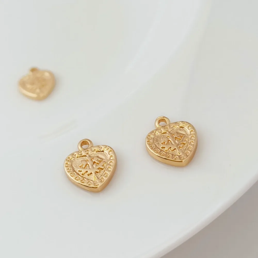 

Позолоченный кулон в форме сердца ангела 14 карат, кулон в форме сердца 11 мм, браслет, ожерелье, ювелирные аксессуары своими руками, растение