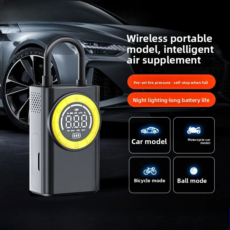

Wireless Air Pump Portable Intelligent Digital Display Tire Pressure Detection Air Pump Electric Bicycle Mini Air Pump