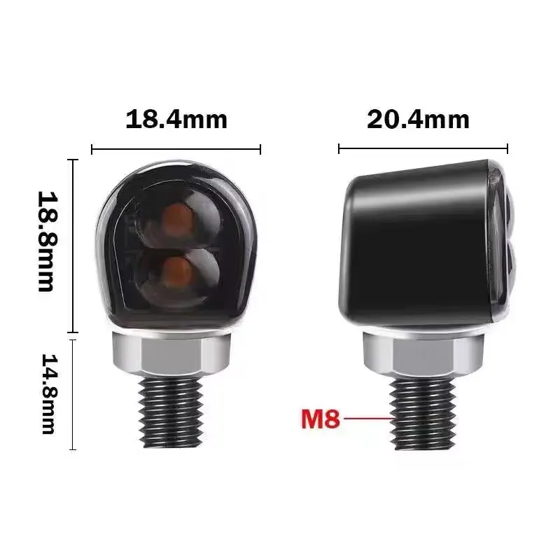 Mini Led Motorcycle Turn Signal Light Indicators Blinker Lights Amber Flasher Signal Lamp Clignotant Moto For Dirt Bike 12V