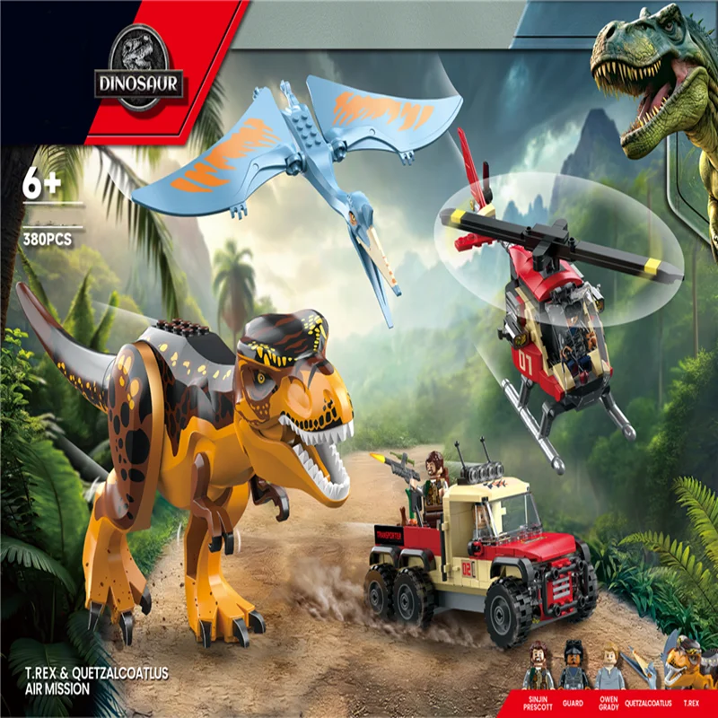 Compatibele MOC-sets Dinosaur Series Bouwstenen 76966 Dinosaur Missions: Allosaurus Transport Truck Kinderen World Park Speelgoed