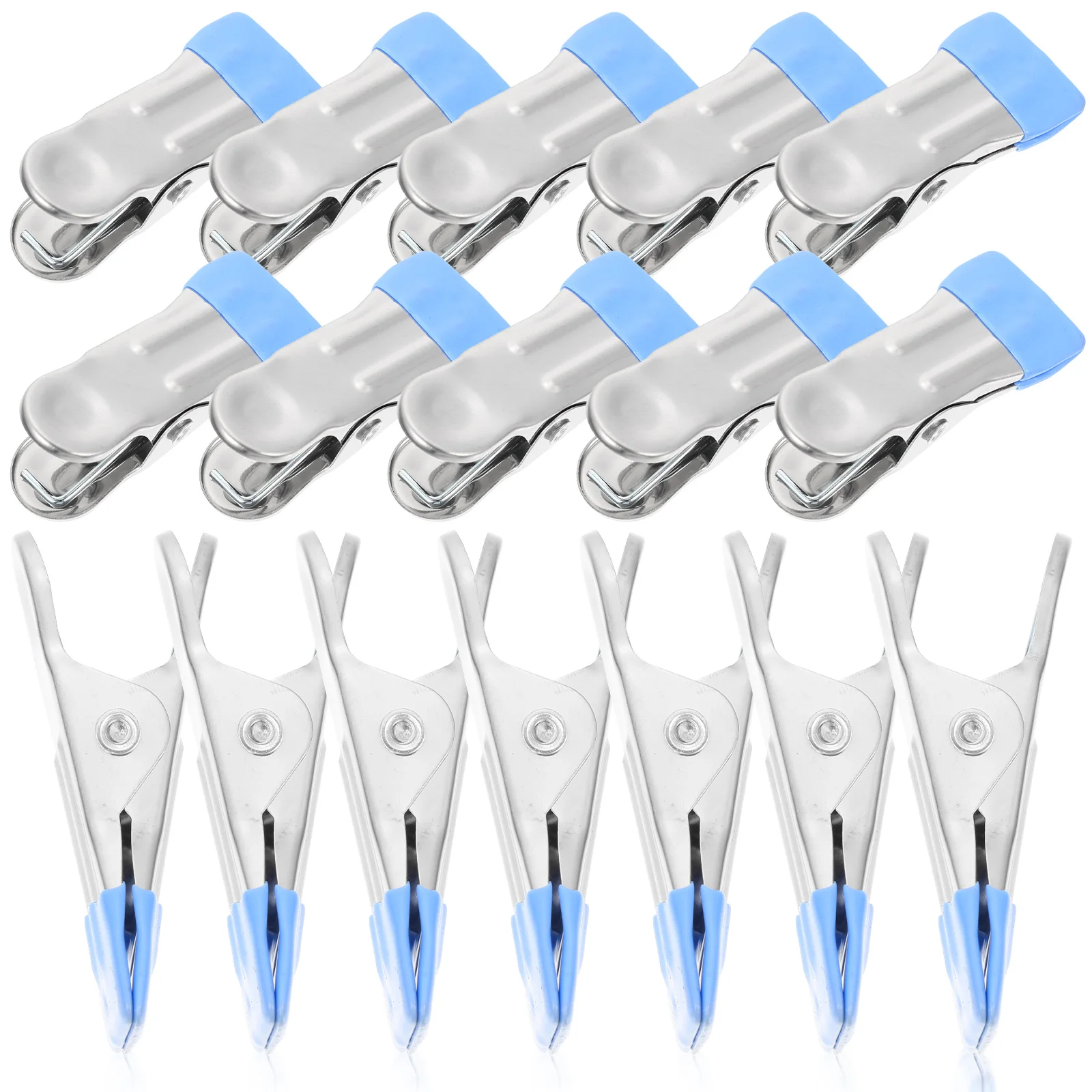 

30pcs Windproof Fixing Clips Durable Stainless Steel PVC Sky-blue Winter Spa Pool Cover Clamps Portable Ground Racks