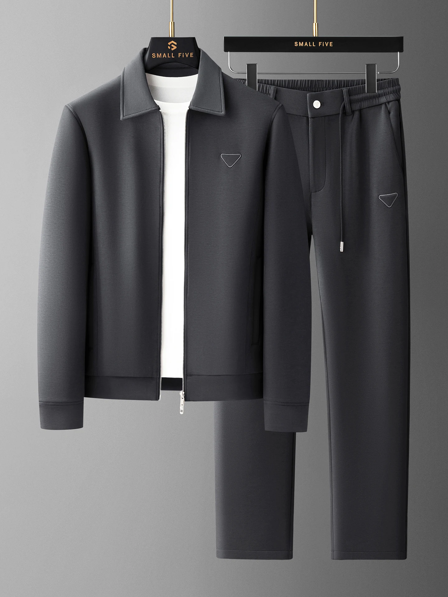 

High-End Modal Cotton Air Layer Hoodie Two-Piece Set Men's Casual Long Sve Collared Set Comfortable Breathable Spring Wear