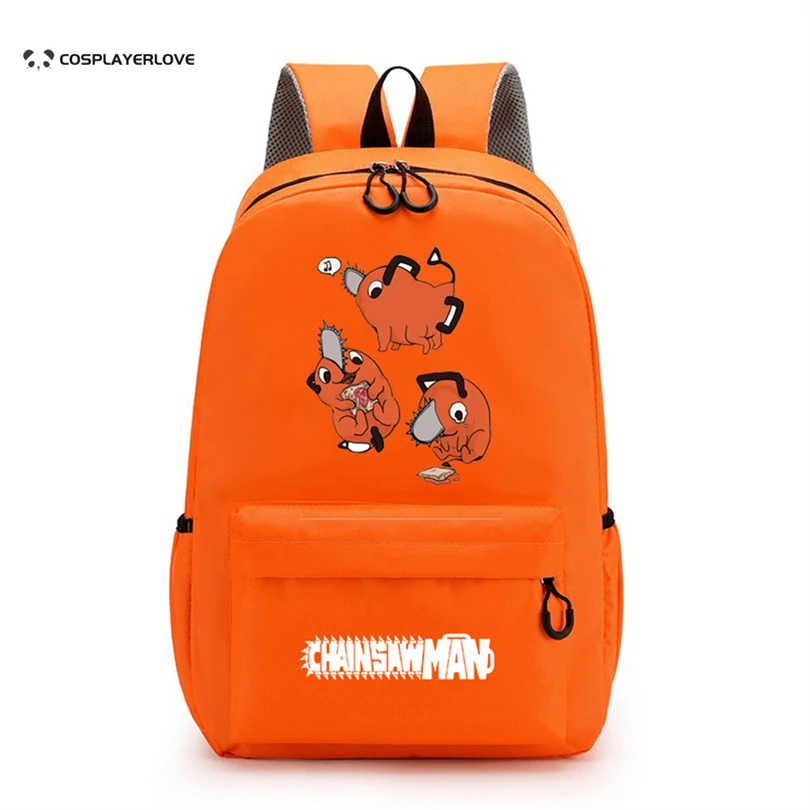 saw Man Pochita Denji College style Orange backpack Cosplay Student Birthday Gift Halloween Christmas