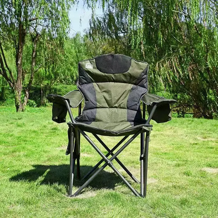 New Lightweight  Portable Camping Chair Modern Style Simple Folding Beach Chair with Armrest for Fishing