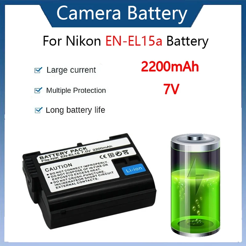 2200mAh 7V EN-EL15 EN-EL15a Battery for Nikon D7500 D7200 D7100 D7000 D850 D810 D810A D800 D800E Camera EL15 Battery