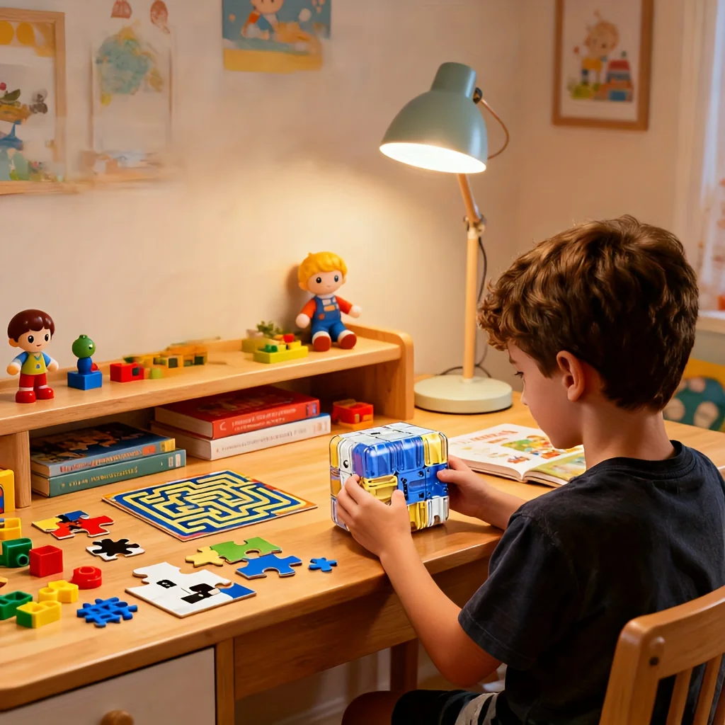 Entrenador de lógica para niños: cubo de laberinto educativo 3D |   Juguete para aliviar la ansiedad y el estrés para el enfoque y la interacción entre padres e hijos Regalos de Navidad