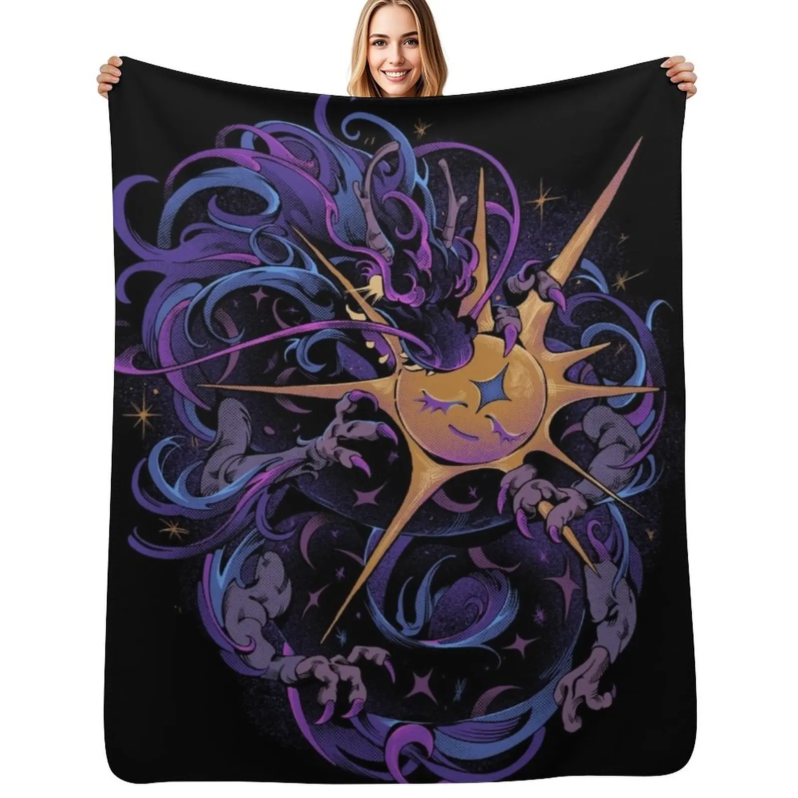 

Eclipse Dragon Throw Blanket Faux Fur Soft Warm Blanket for Bed