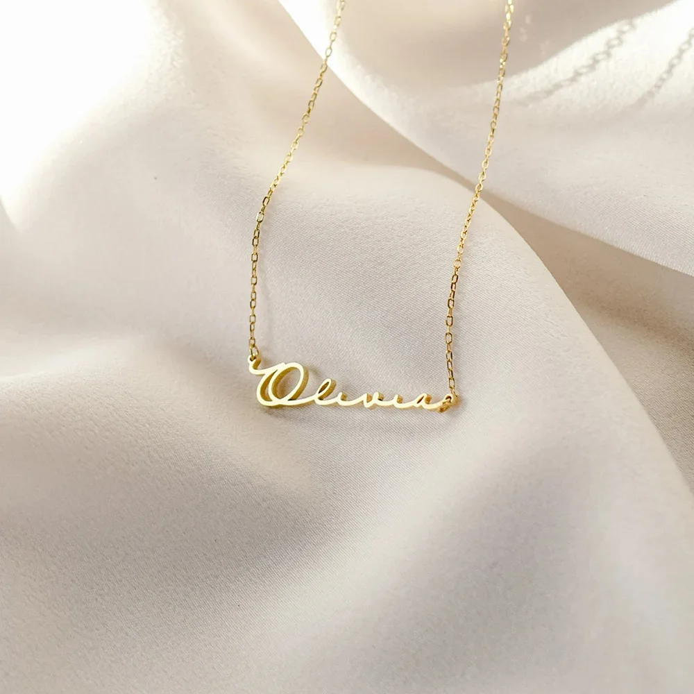 Elegant Custom Name Necklace 925 Sterling Silver Necklace For Women Personalize Handwriting Letter Gifts Jewelry