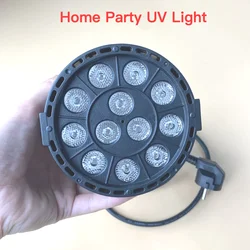 Mini LED Par Light para Home Party, Projetor UV, Ultravioleta, DMX, Controle de Som, Blacklight Show, Palco, DJ, Disco, Preto, 12