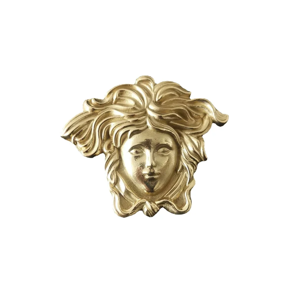 Creative Light Luxury Simple Gold Decoration Angel Human Face Handle Brass Drawer Wardrobe Cabinet Door Single Hole Handle