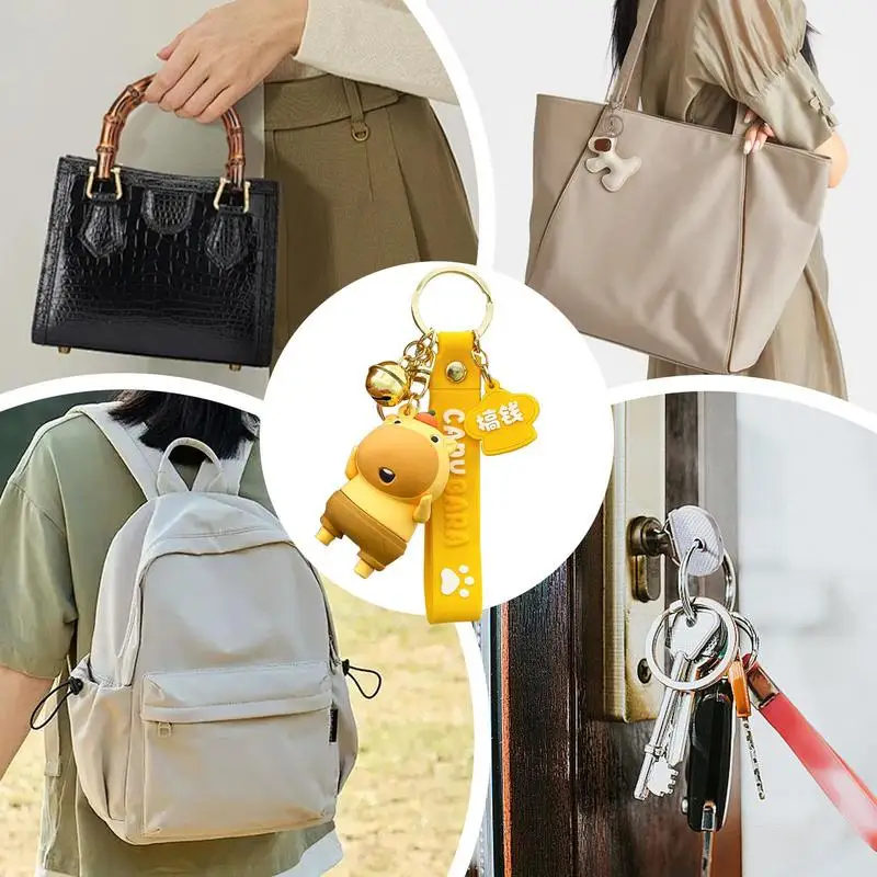 Llavero colgante de PVC para bolso, llavero de muñeca Capybara divertida, monedero con dijes de animales, llavero de muñeca Capybara para mochilas, monederos y hombros