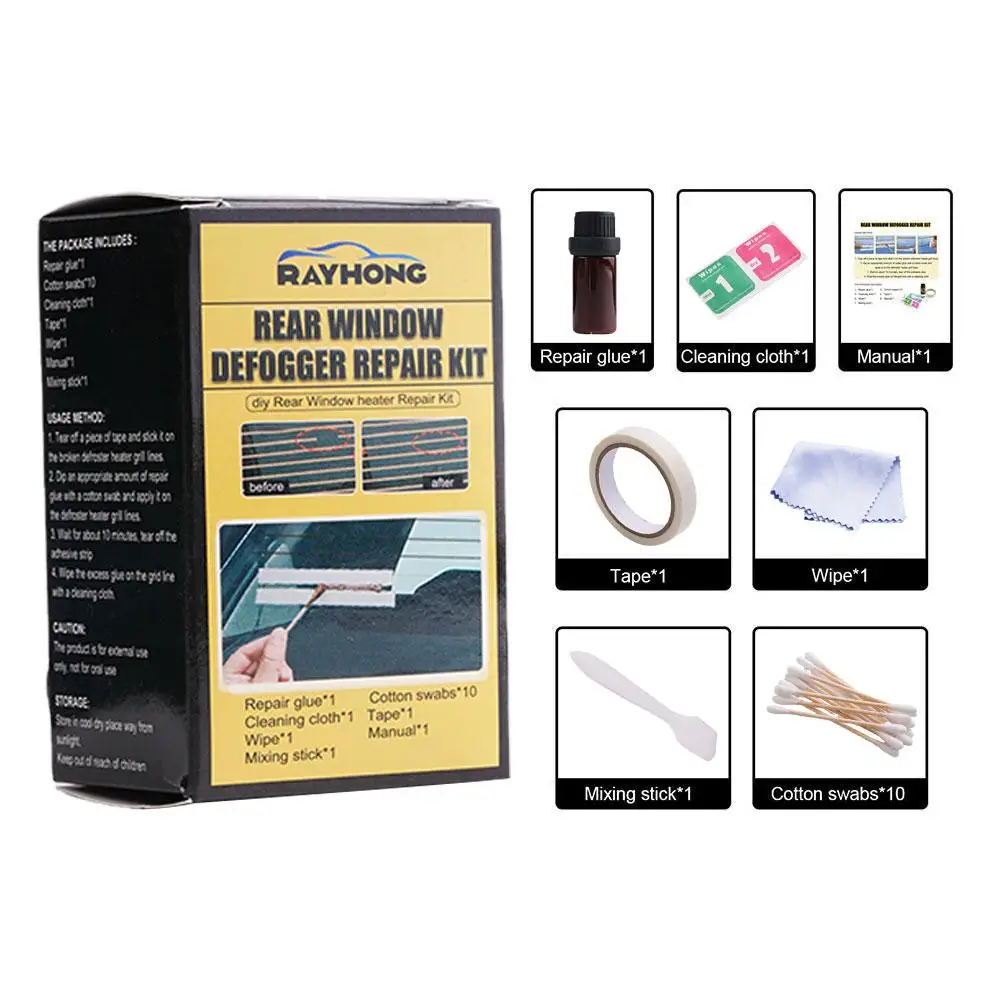 Car Rear Window Defogger Repair Kit DIY Quick Repair Grid Defroster Kit Fix Heater Glass Lines Defroster Grid Car Accessories