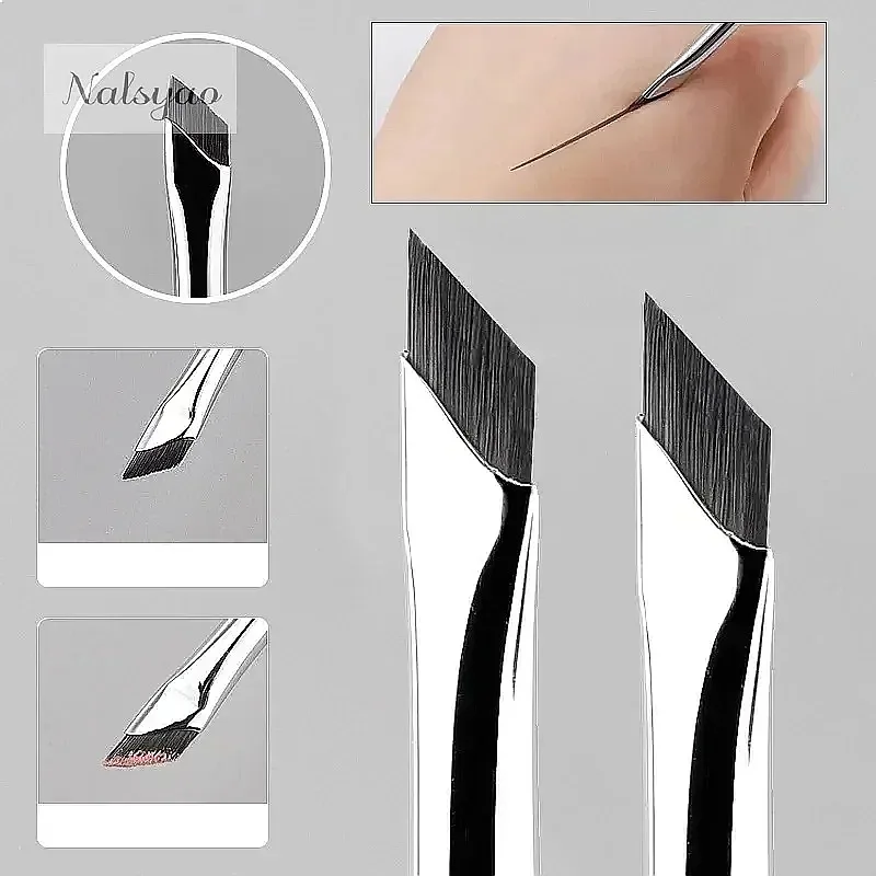 2/5pcs Upgrade Blade Eyeliner Brush Ultra Thin Fine Angle Flat Eyebrow Brush Precise Detail Makeup Tool