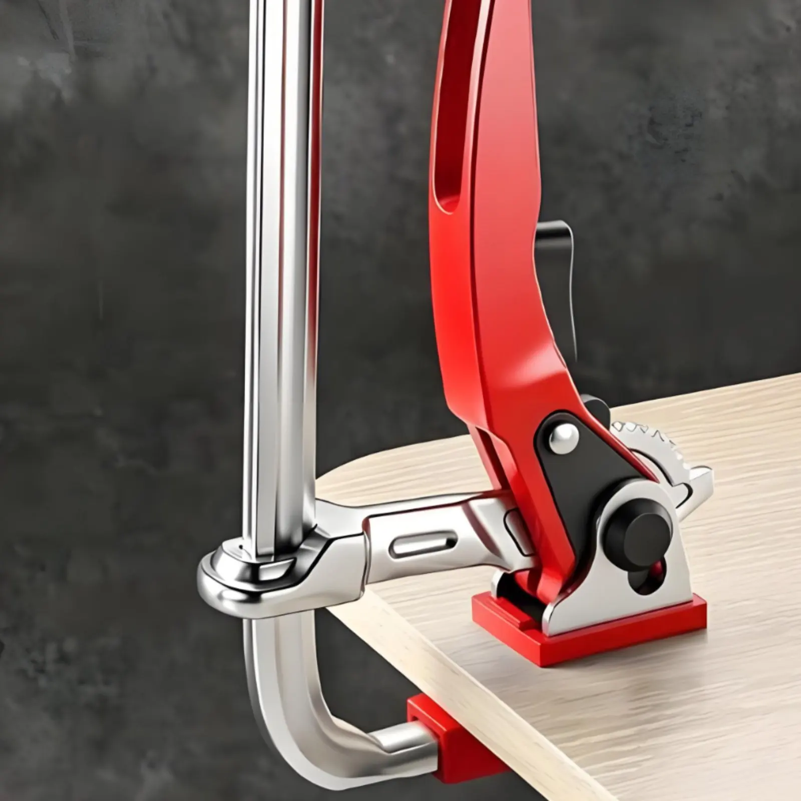 

Ratchet Track Clamp High Strength Track Saw Clamp Power Tool Accessory Strong Clamping Force Sturdy Grip for Woodworkers