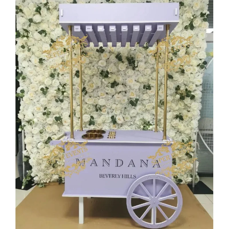 

Customize.Wedding White PVC Candy Display Wedding Champagne Cart Flower Candy Dessert Bar Carts Wedding Decoration