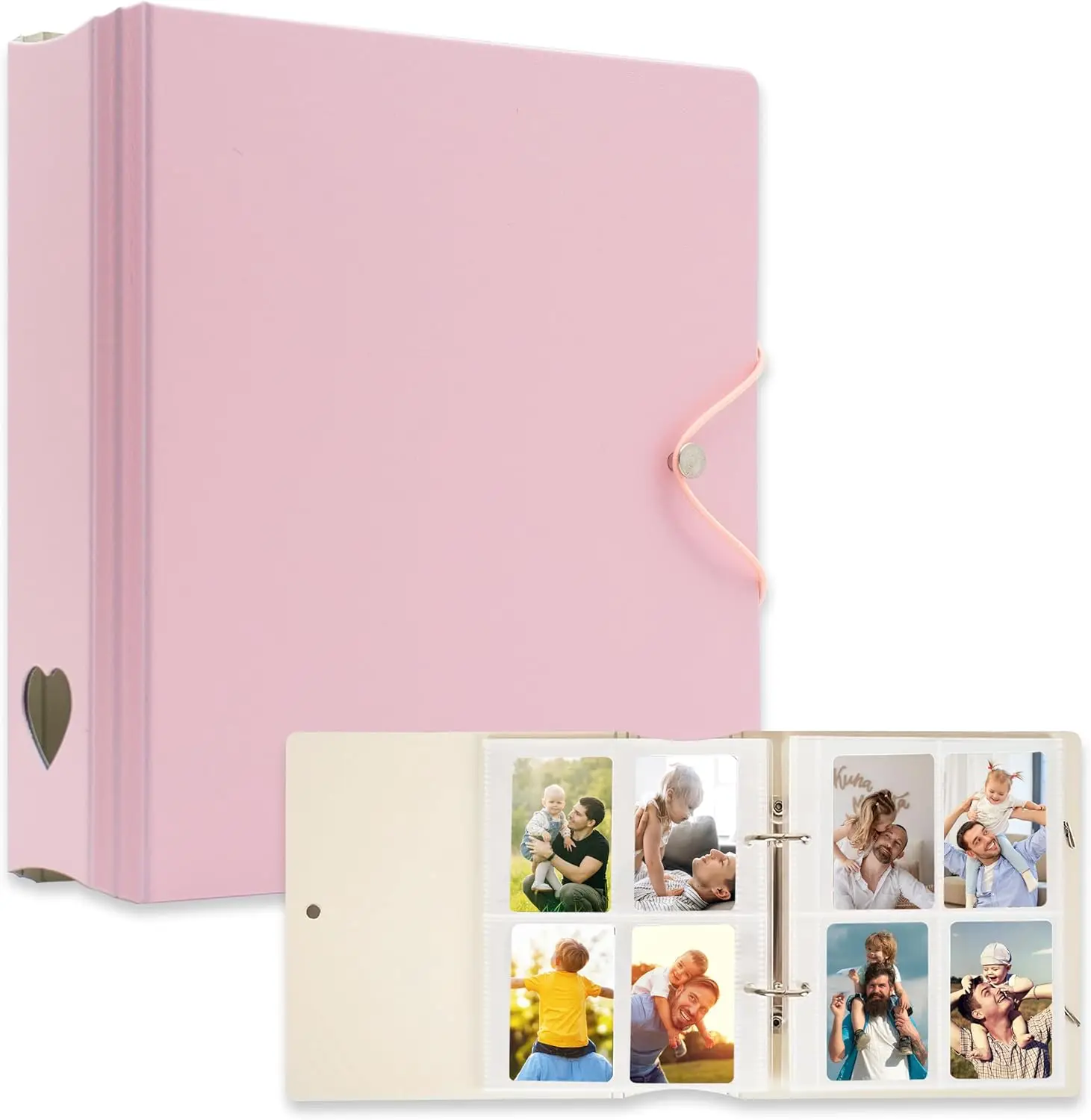 NewA5 Kpop Photocard Binder, 2 Ring Binder Photo Album, 2x3 inch Kpop Photocard Holder Book with 25 Pages 4 Pocket and 2 Divider